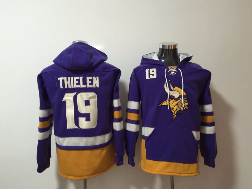 Men NFL Nike Minnesota Vikings 19 Thielen purple Sweatshirts